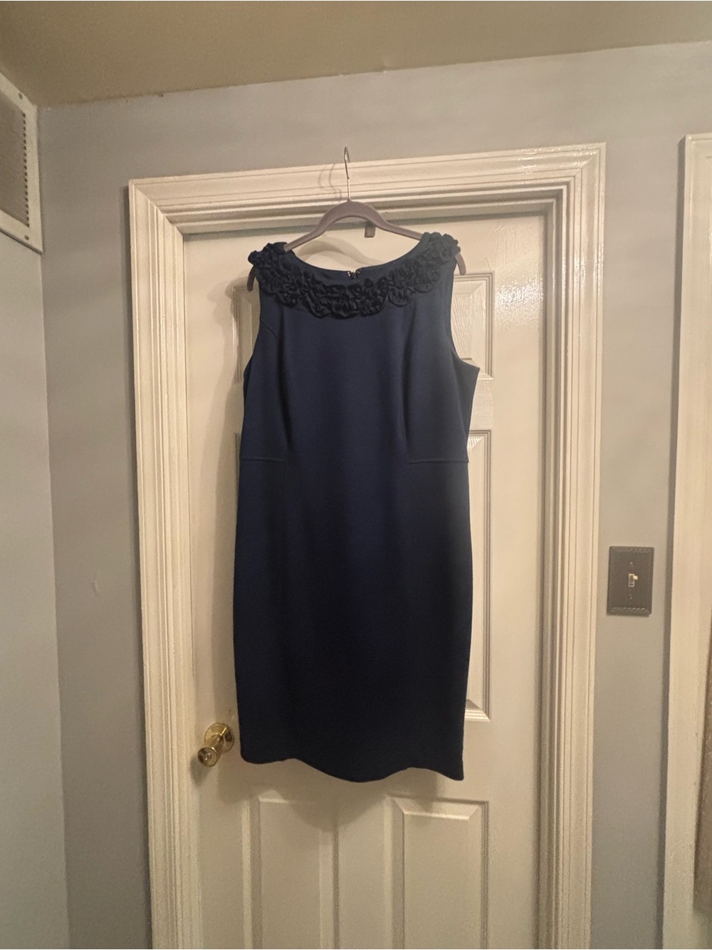 Charter Club Navy Sleeveless dress with Rosette Trim